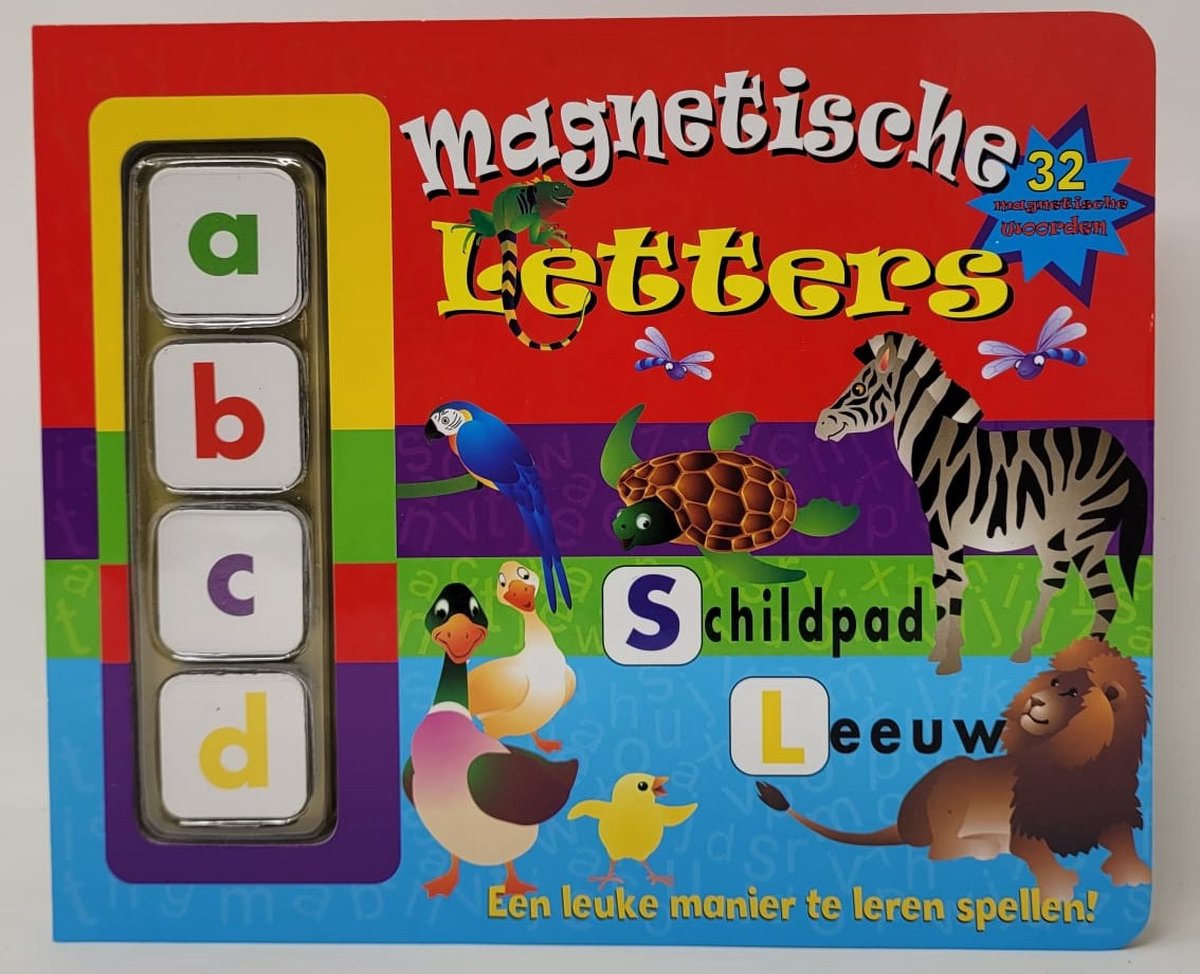 BSN - EDUCATIEF BOEK MET MAGNETISCHE LETTERS - DIEREN LEREN KENNEN - WOORDJES LEREN