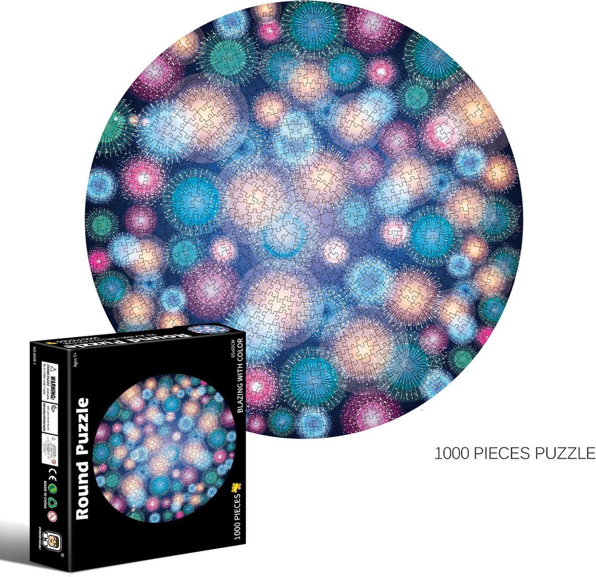 Round flat puzzel 1000 stukjes - Firework