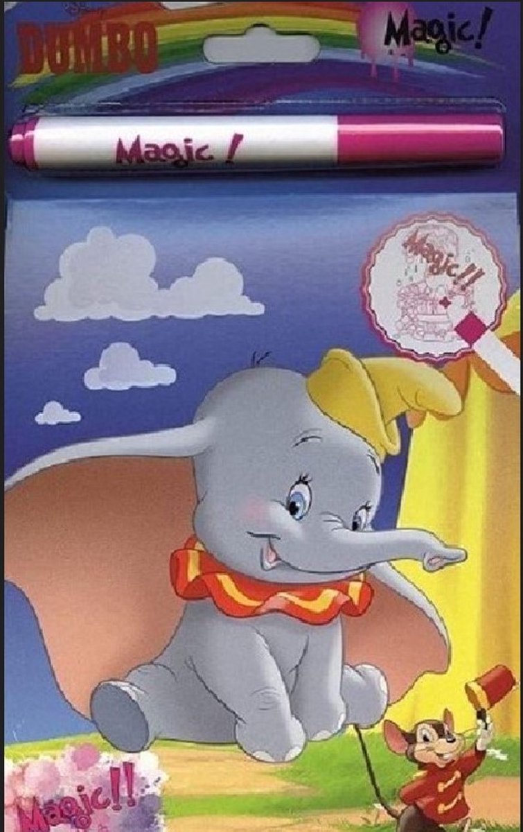 Toverkrasblok disney dombo kras met je mooie pen over het blad en je tovert je tekening op het blad - toverblok