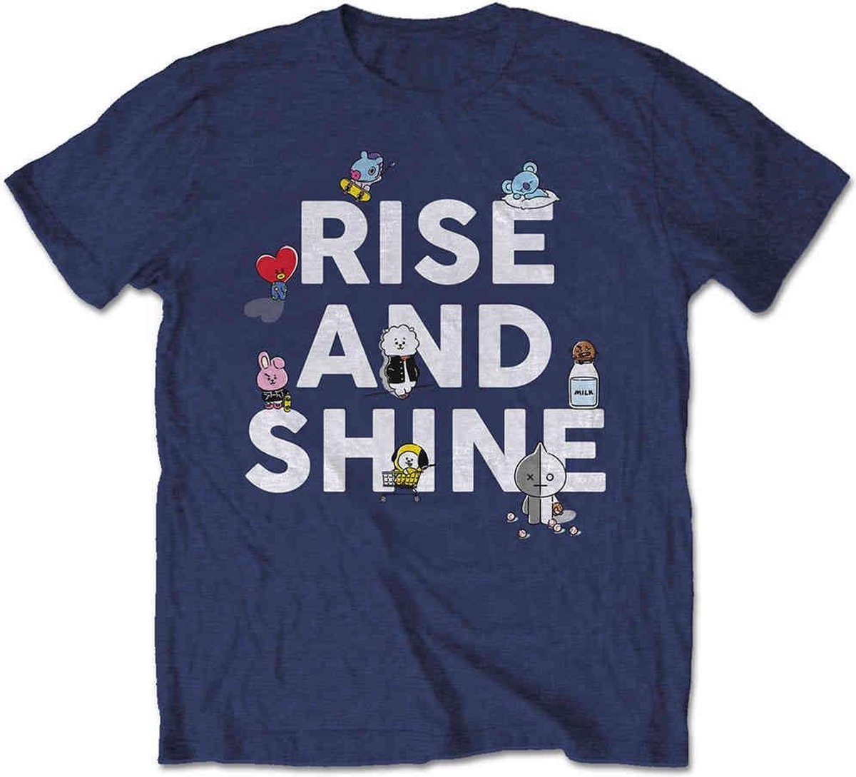 BT21 Heren Tshirt -2XL- Rise And Shine Blauw