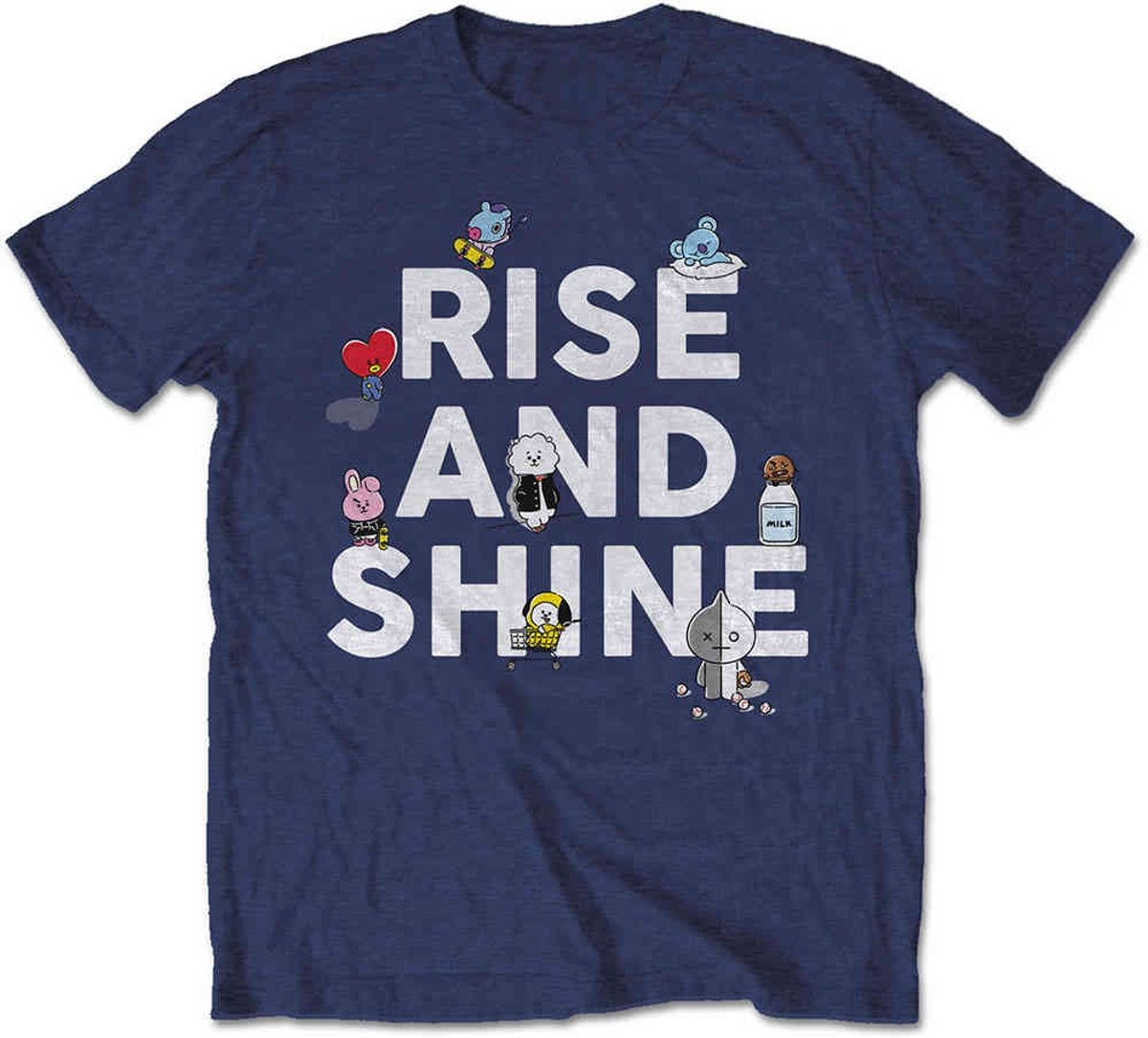 BT21 Heren Tshirt -L- Rise And Shine Blauw
