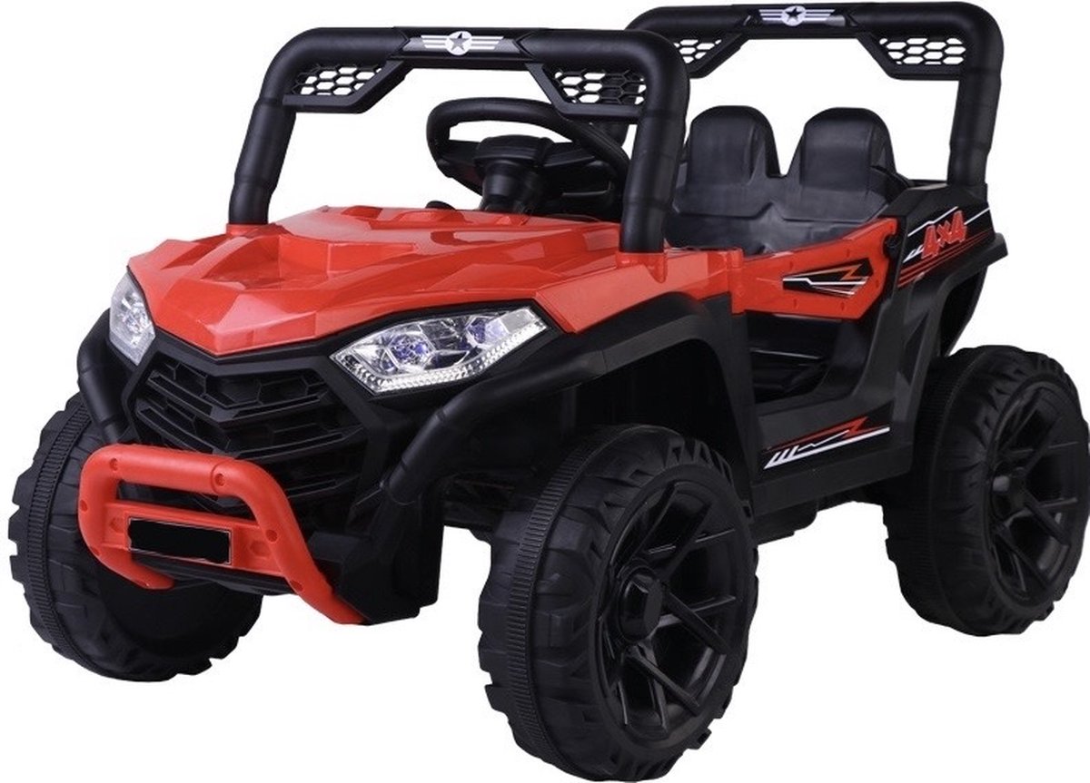 Elektrische kinderauto - Kinderbuggy met afstandsbediening - Tweezits - 2 tot 7 jaar - Rood