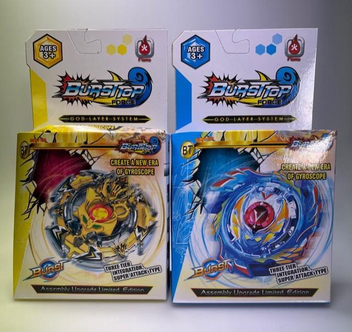 2 stuks   FORCE /SPIN TOL/ BLADE - geel en blauw