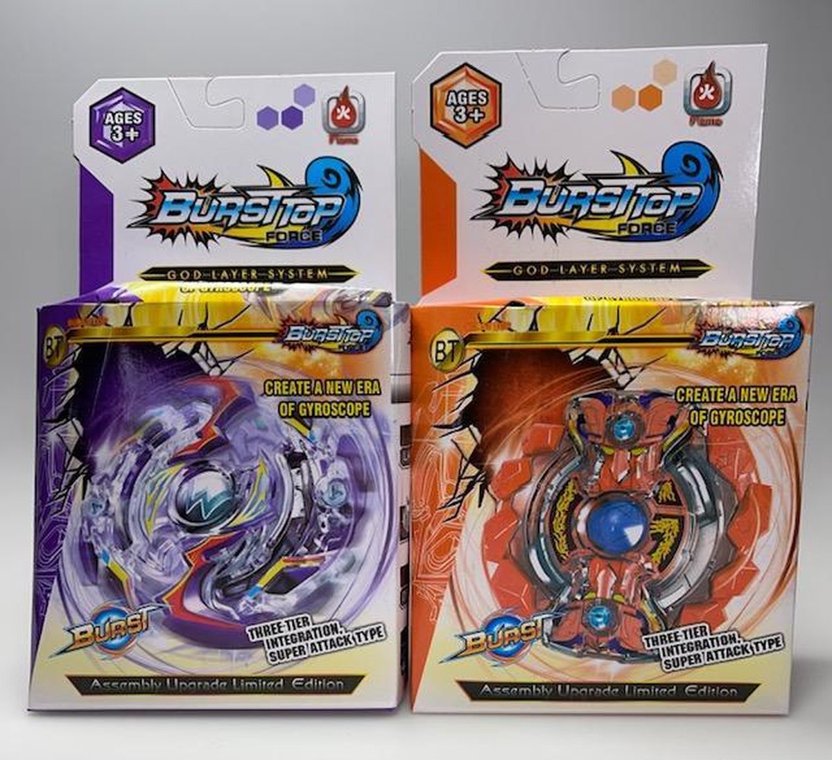 2 stuks   FORCE /SPIN TOL/ BLADE - paars en oranje