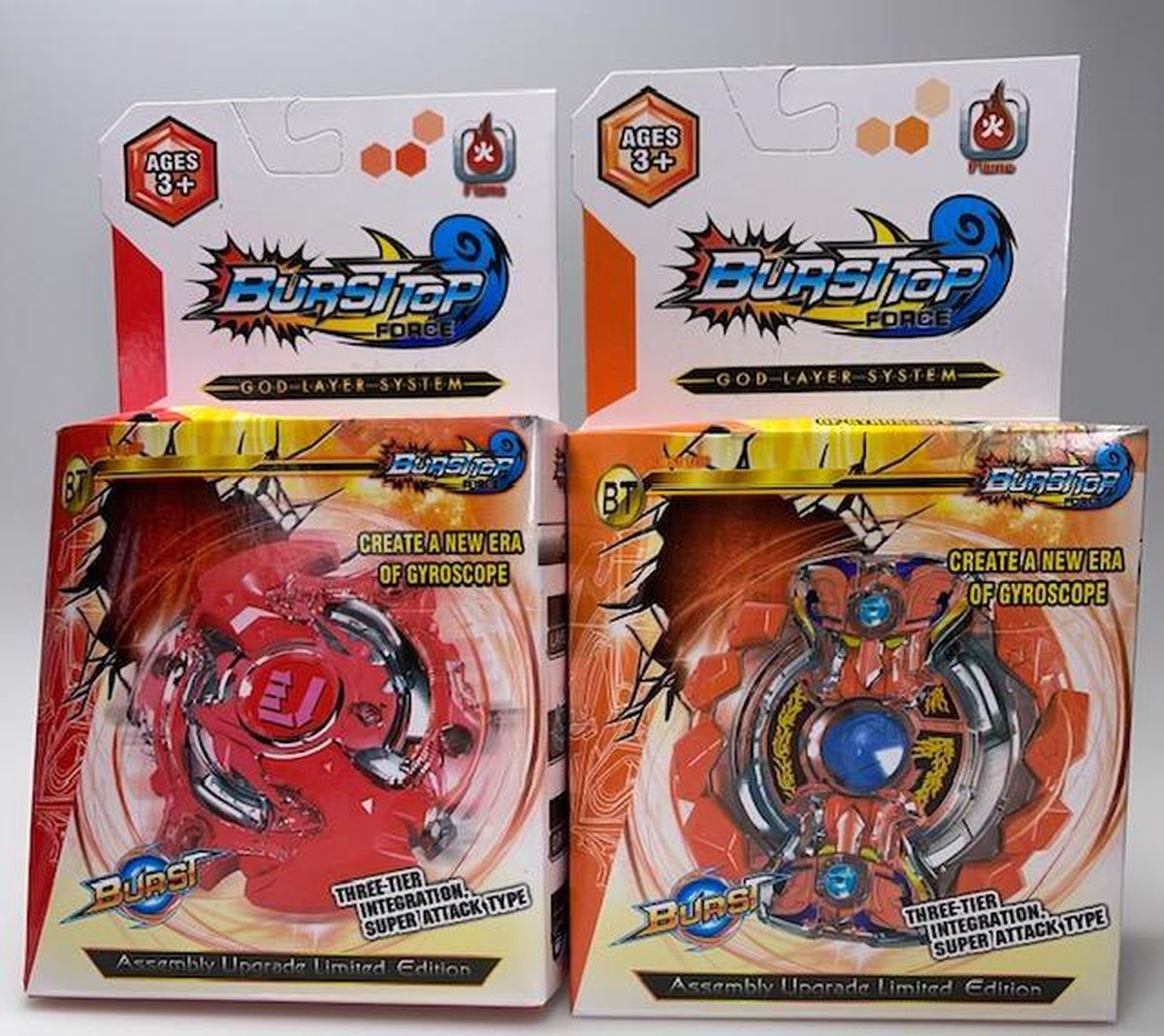 2 stuks   FORCE /SPIN TOL/ BLADE - rood en oranje