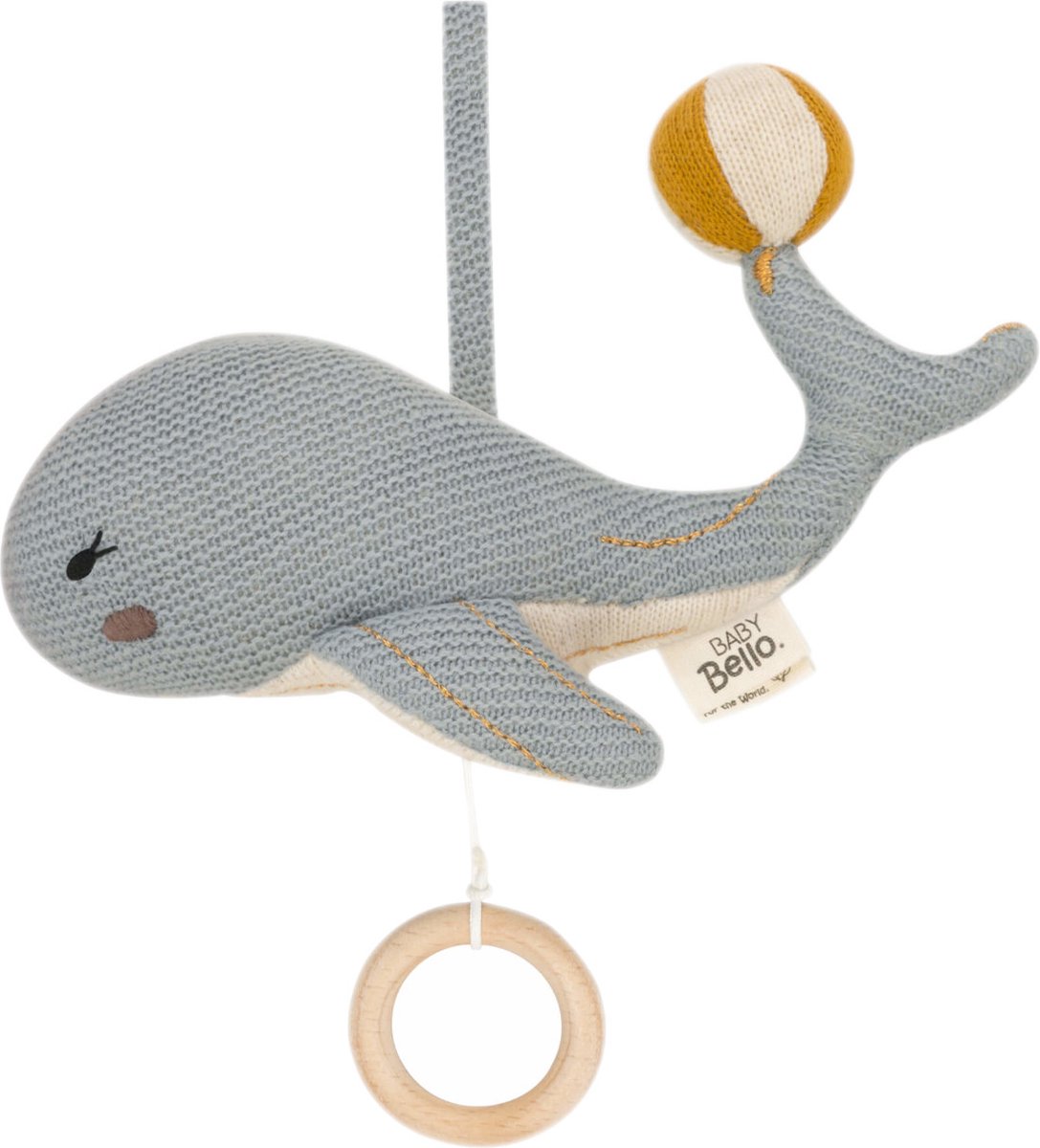Baby Bello Wally The Whale Muziekmobiel - Delicate Blue