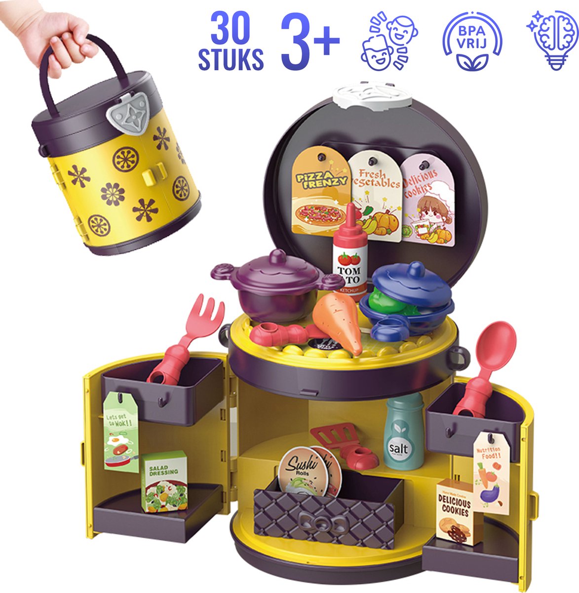 Baby Jelayna - Speelgoed - Meisjes Speelgoed - Baby Speelgoed - Educatieve Spellen - Speelgoed 3 jaar en ouder - Kitchen Handbag