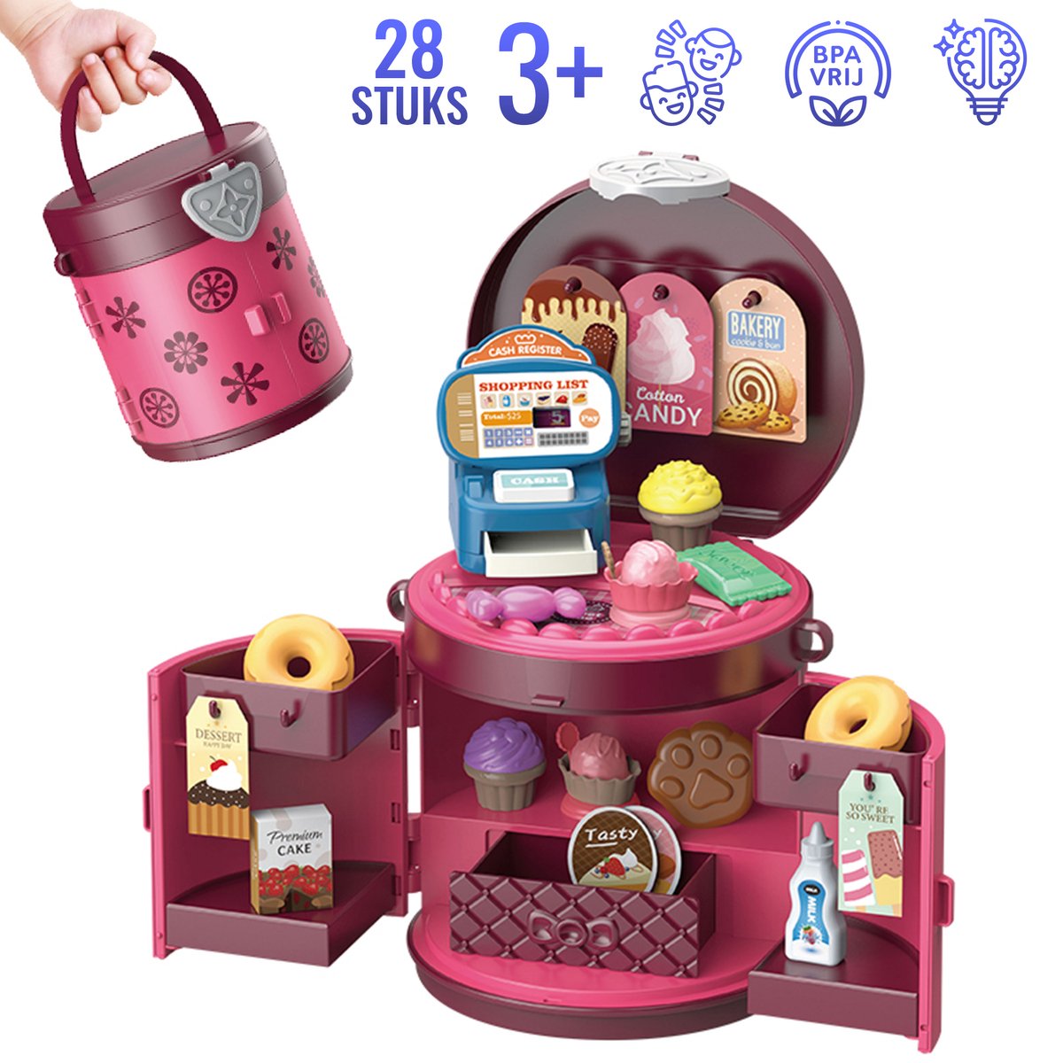 Baby Jelayna - Speelgoed - Meisjes Speelgoed - Baby Speelgoed - Educatieve Spellen - Speelgoed 3 jaar en ouder - Pastery Speelgoed - Handbag