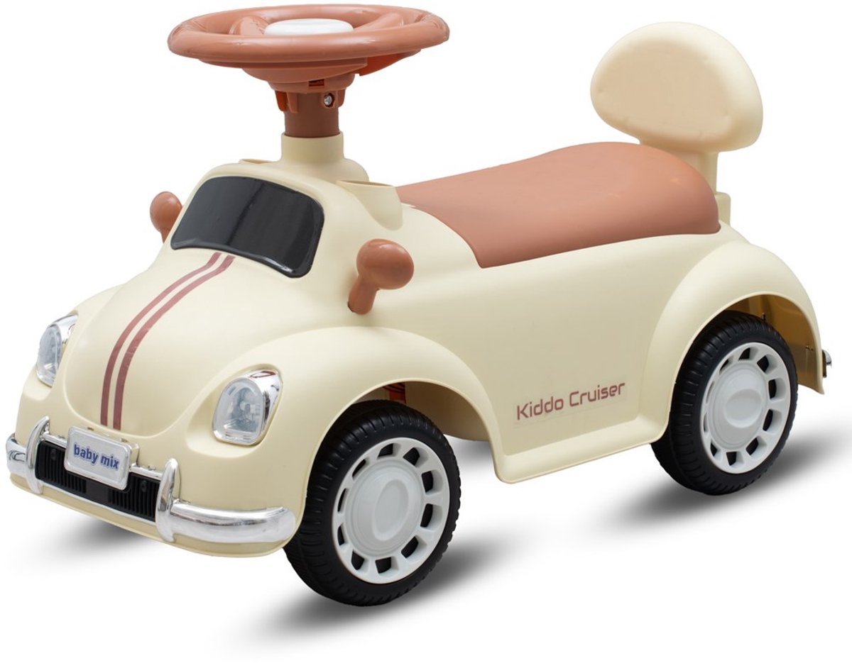   Baby Kiddo Cruiser   Beige – Retro Stijl en Veiligheid voor Kleintjes