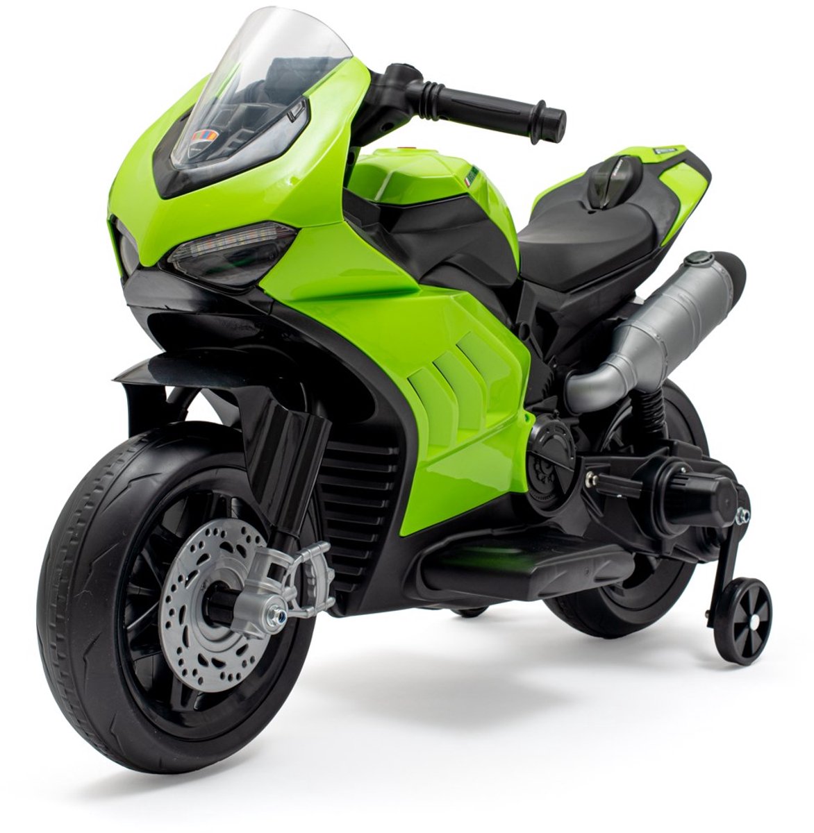   Supersport Elektrische Kinder Motor Groen – Met Geluid en Zijwieltjes