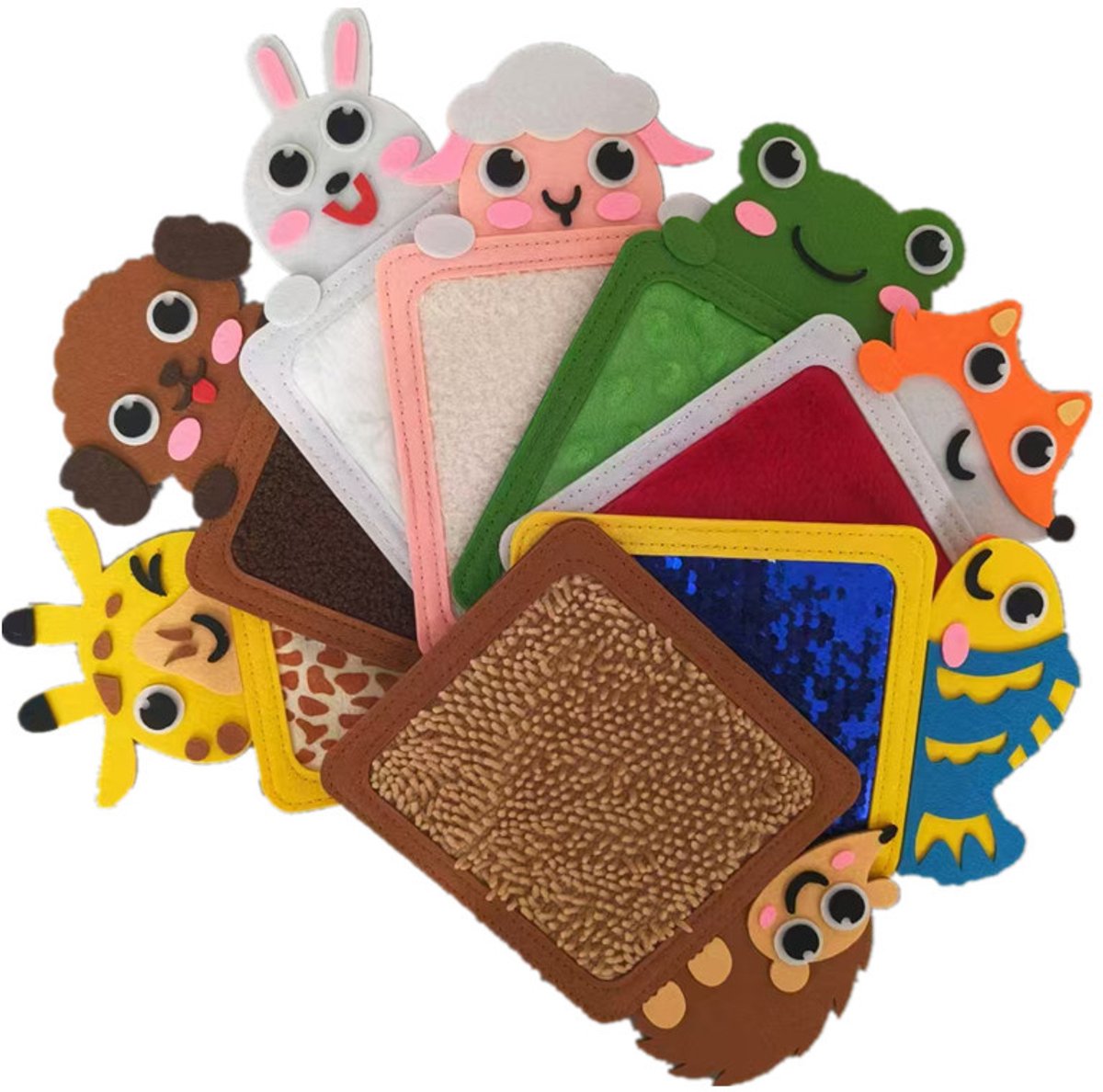 Board Speelgoed Met Bosdieren – Vanaf 6 Maanden - Interactief Leerzaam Speelgoed – Beer, Leeuw, Olifant En Meer – Duurzaam Polyester – Perfect Voor Voorschoolse Vaardigheden En Reizen – Educatief Montessori Speelgoed