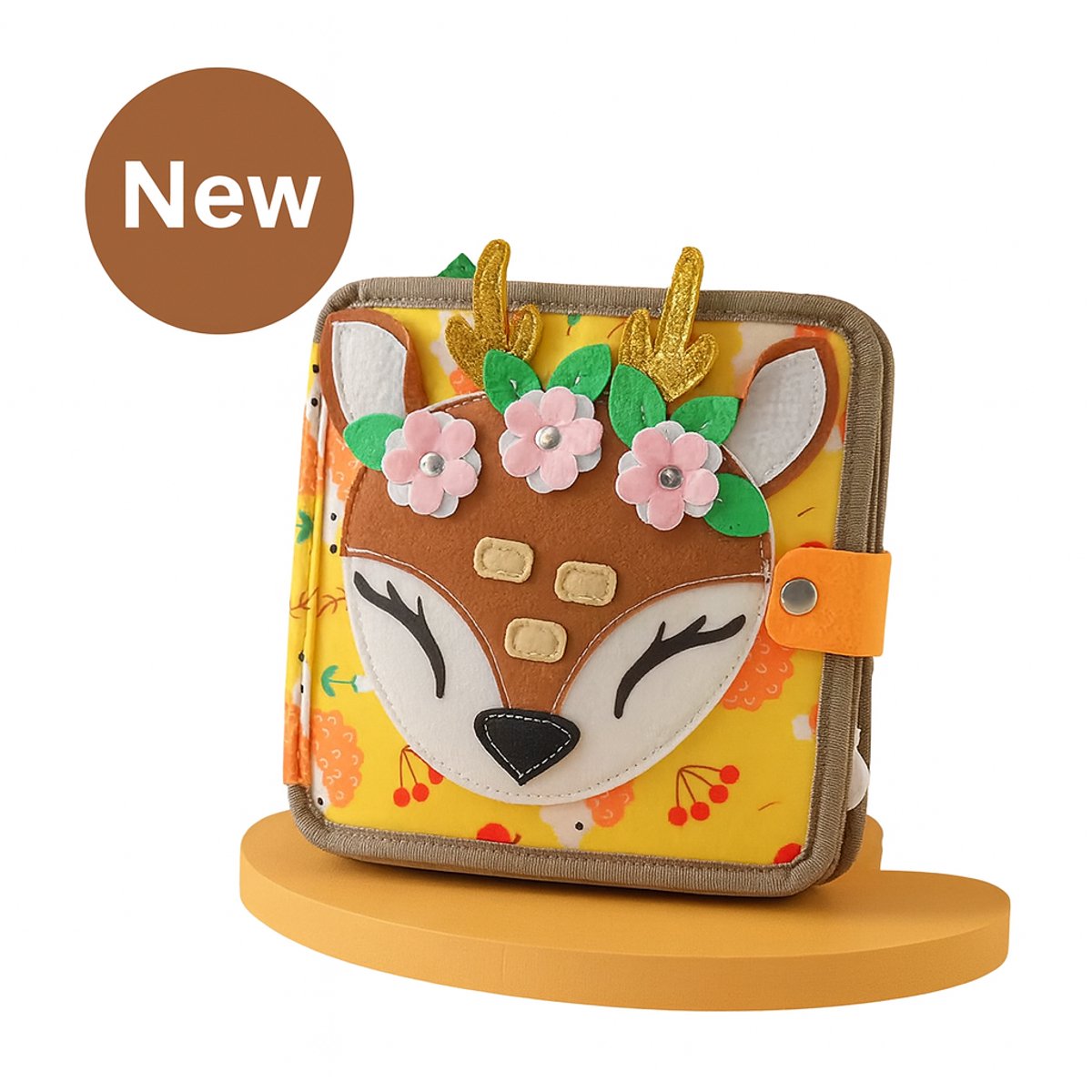 Montessori Activiteitenboek Voor Peuters - Activiteiten Boek - Speelgoed 2 Jaar - Busy Board - Educatief Speelgoed 1 Jaar - Motoriek - Reisboek - Speelgoed - Educatief - Montessori - Bezigheid Voor VakantieBussy Board Kleine Hertjes Stoffen