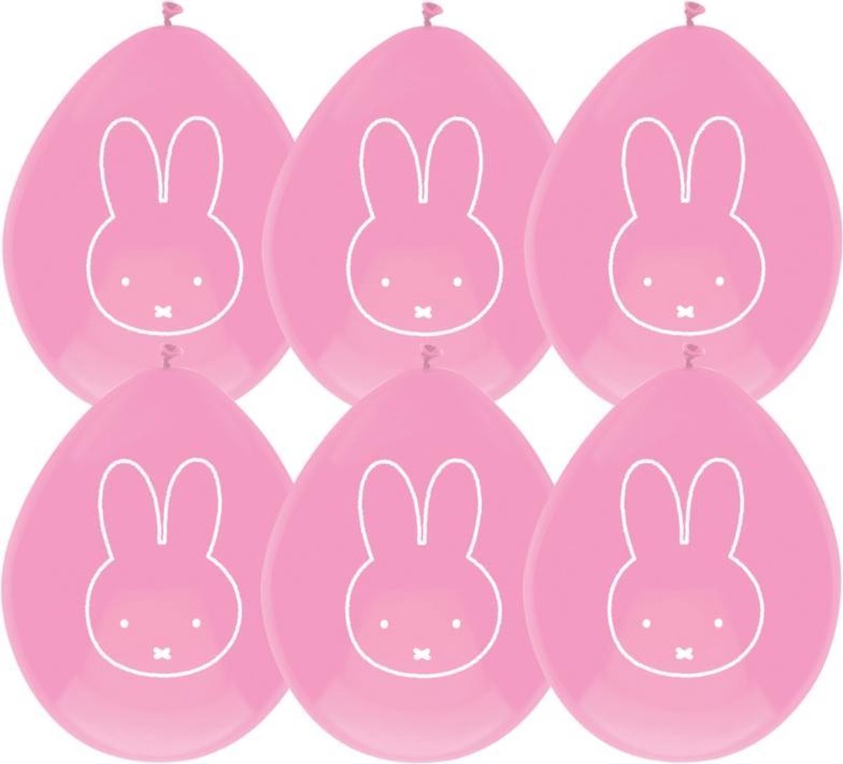 Baby Nijntje ballonnen roze ø 30 cm. 6 st.