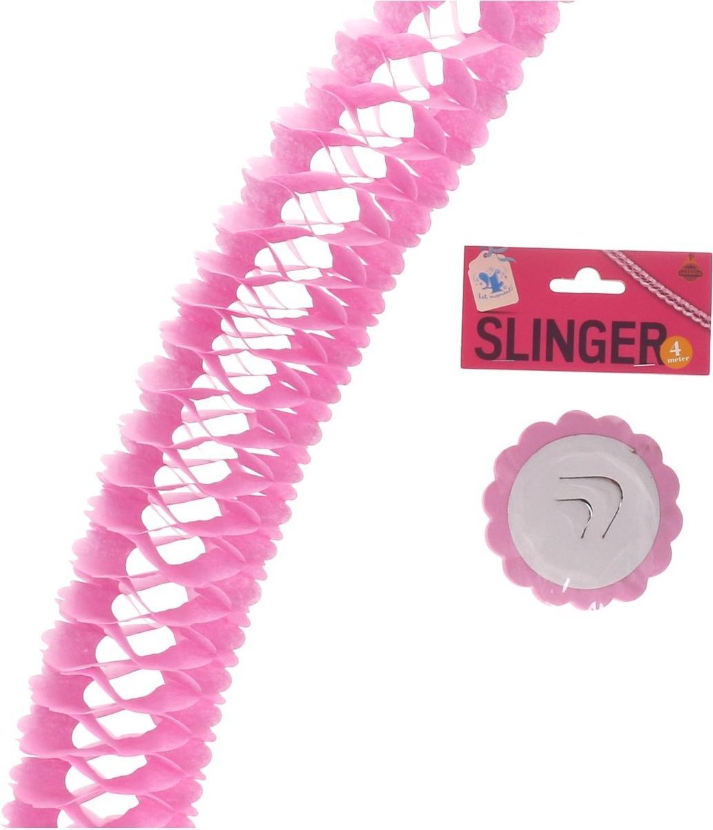 Slinger 4 meter roze - slinger - Babykamer Slingertje - Geboorte - Verjaardag - Baby Girl - Roze - Geboorte Letterslinger Meisje Baby Girl 4 m