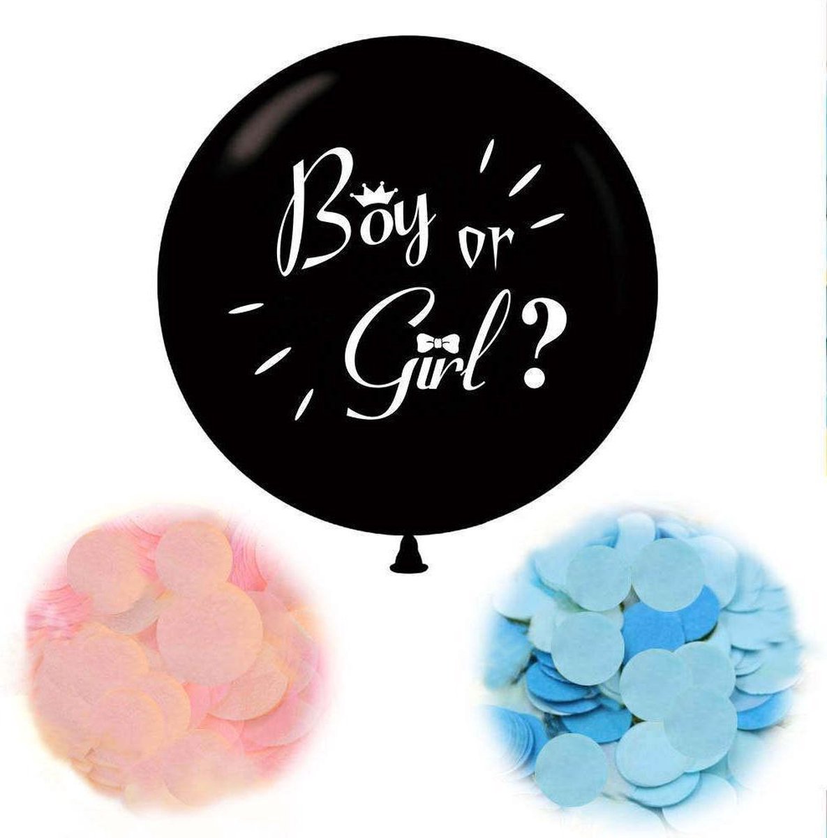 Gender Reveal Ballon met Roze en Blauwe Versiering papieren confetti Boy or Girl Babyshower Decoratie Baby Shower Party