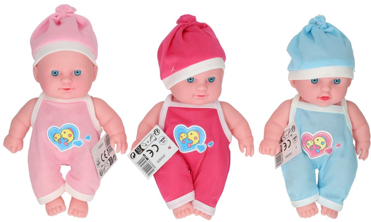 Babypop met Rompertje Hart en Muts