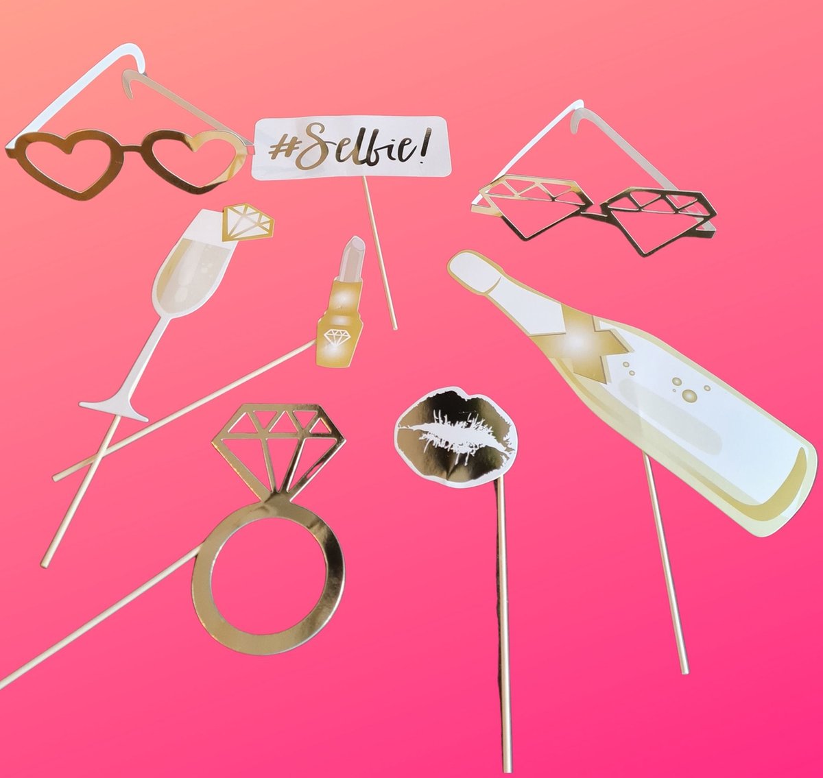 Photo booth Props - 8 stuks - Nieuwjaarsavond - Oud en Nieuw - 2022