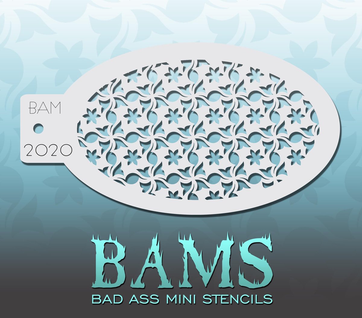 Bad Ass Stencil Nr. 2020 - BAM2020 - Schmink sjabloon - Bad Ass mini - Geschikt voor schmink en airbrush