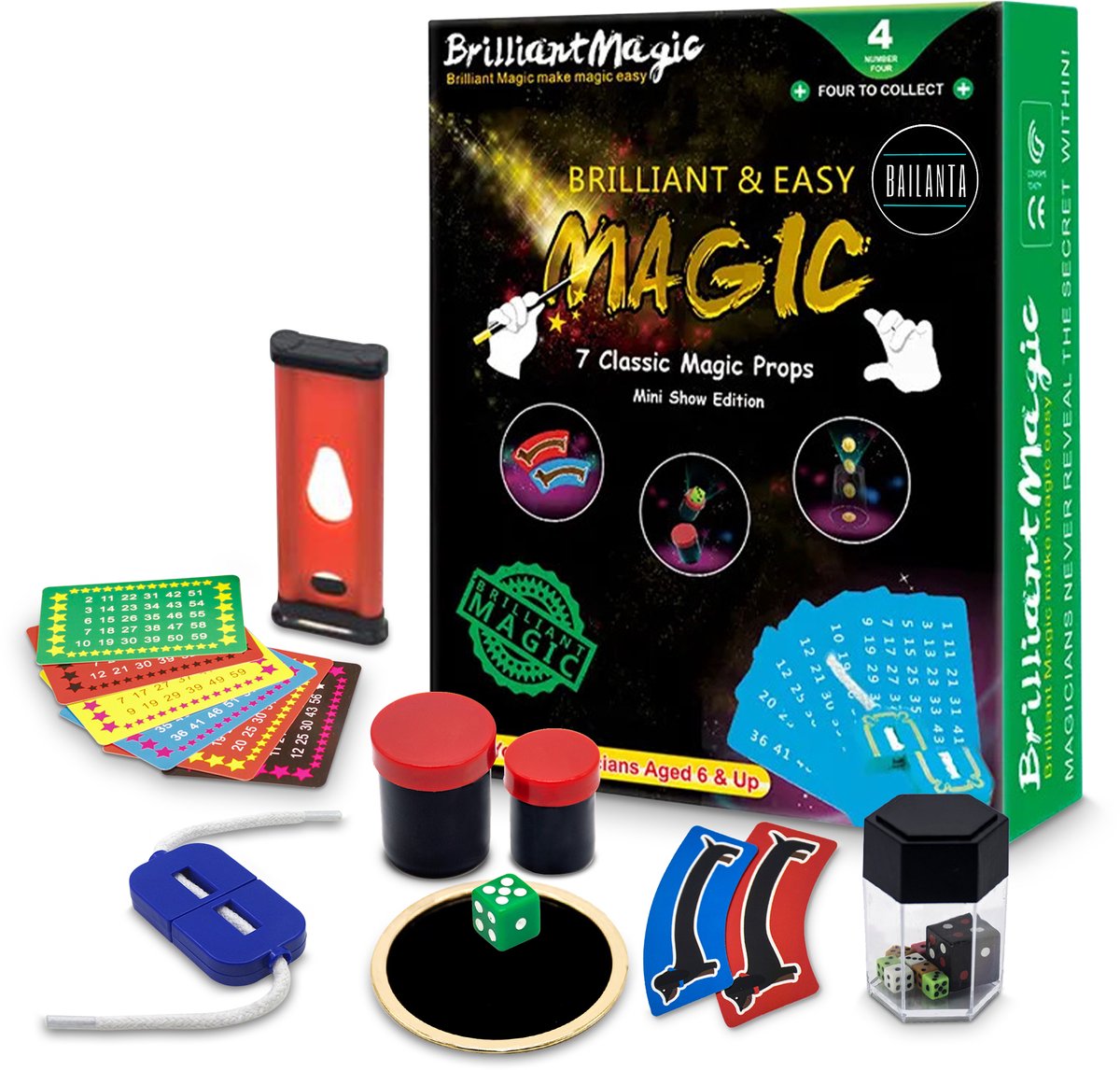 Bailanta® Goocheldoos – Goochelset – Inclusief Nederlandse Handleiding – 7 Verschillende Goocheltrucs – Magic Set – Goocheldoos voor Kinderen en Volwassenen – Magic Tricks Set – Goochelen