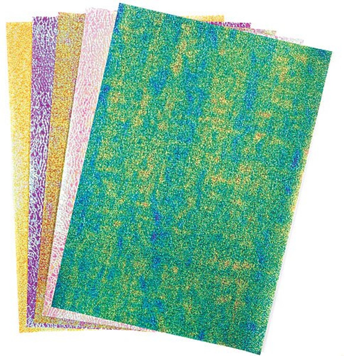 Reflecterend structuurpapier - knutselmateriaal voor kinderen en volwassen voor scrapbooking decoupage en decoraties versieren (10 stuks)