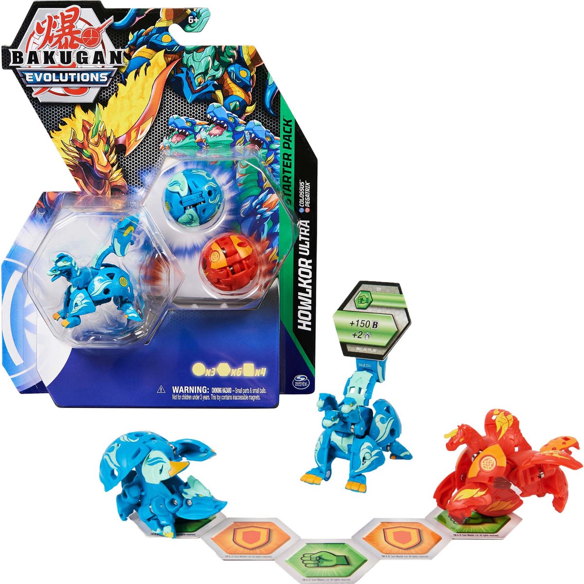 Bakugan Evolutions Starter Pakket met Howlkor Ultra x Colossus x Pegatrix - Bakugan-actiefiguren