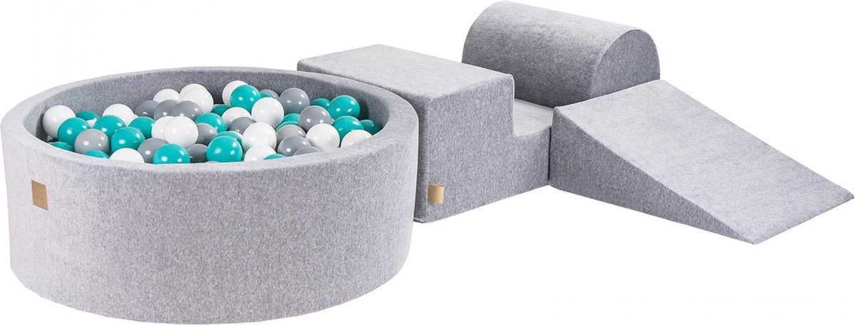 Foam Speelset incl XL   90x30 Grijs - Grijs, Wit, Turquoise