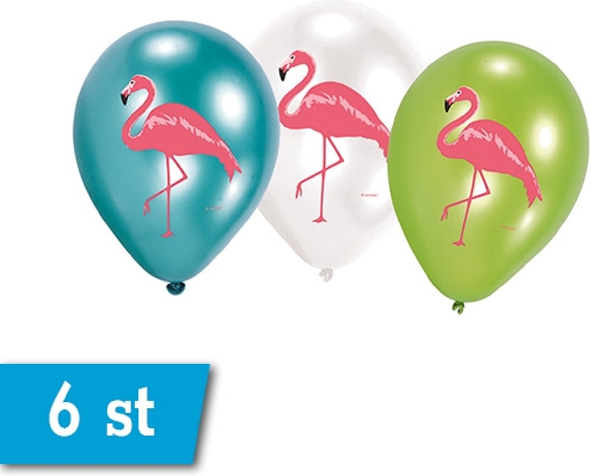 Ballonnen 28cm, 11inch wit, lime groen en groen, 6 stuks