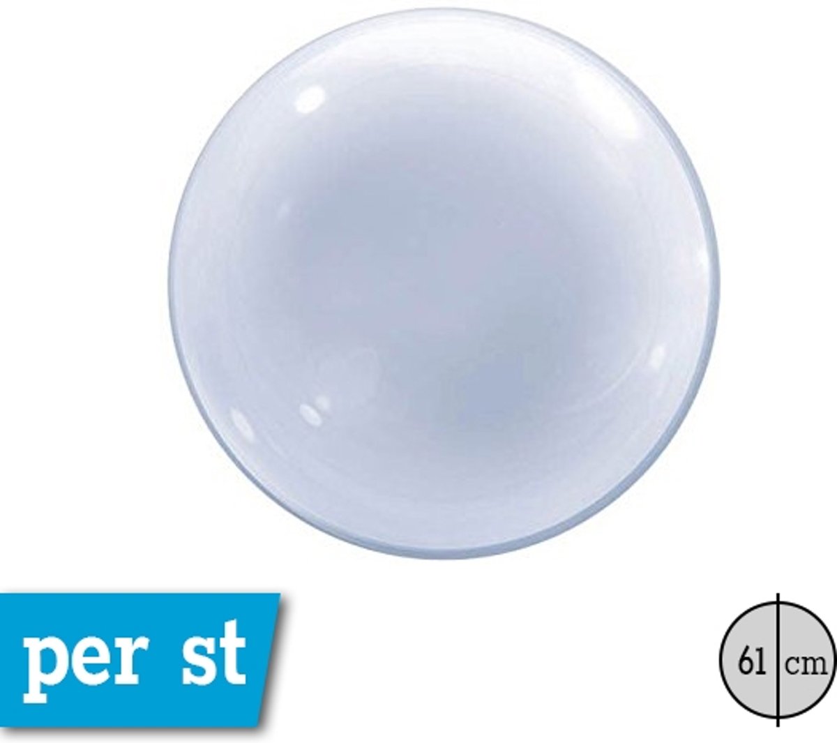 Deco Bubble Diamond Clear groot (excl. helium)