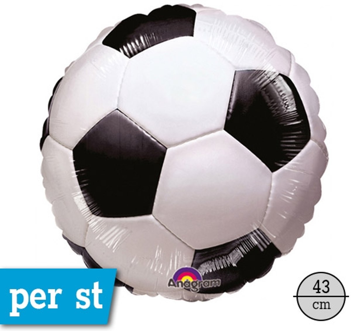 Folie ballon Voetbal, 43cm, verpakt