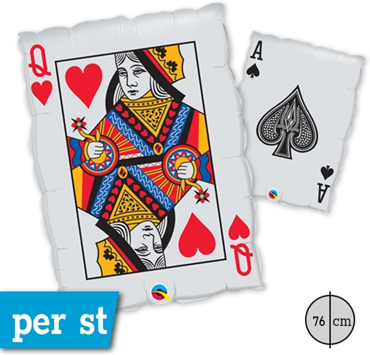 Folie kaartspel queen  (excl. helium)