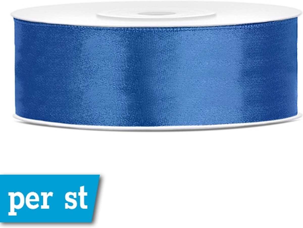 Royal blue satijnlint 2,5 cm breed en 25 m lang