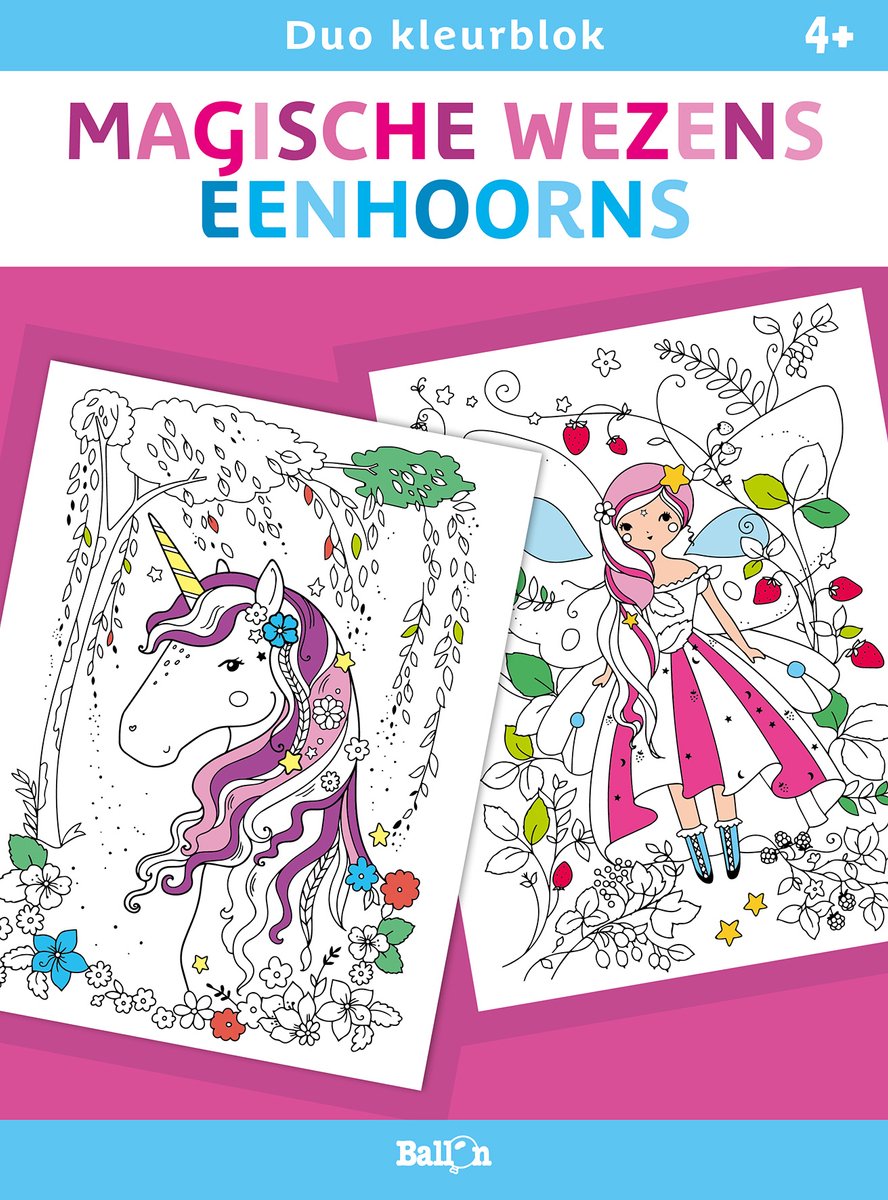 Duokleurblok, magische wezens en eenhoorns. 4+