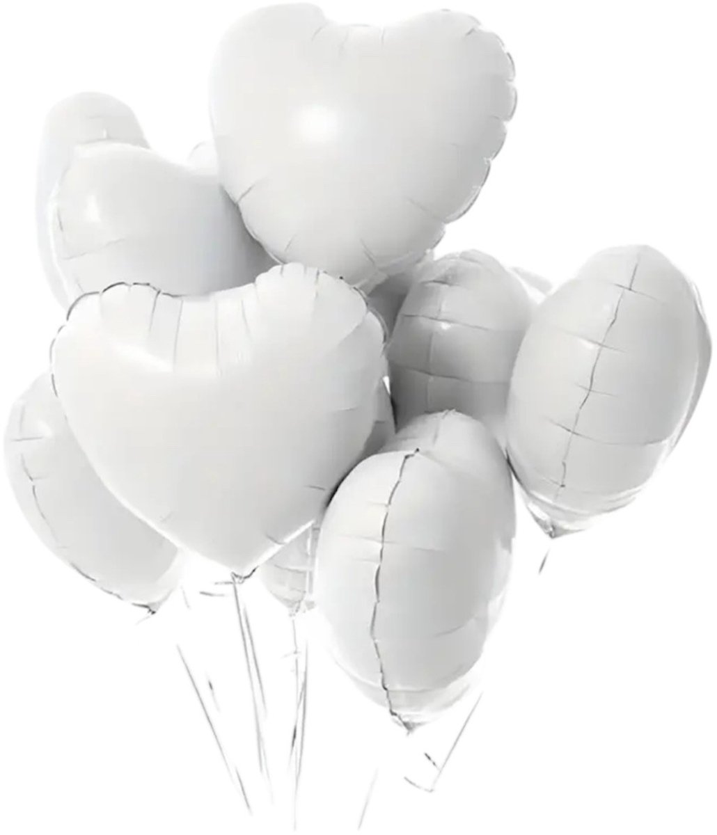 Folie Ballon Hart Zilver ( 10 stuks ) 25 cm