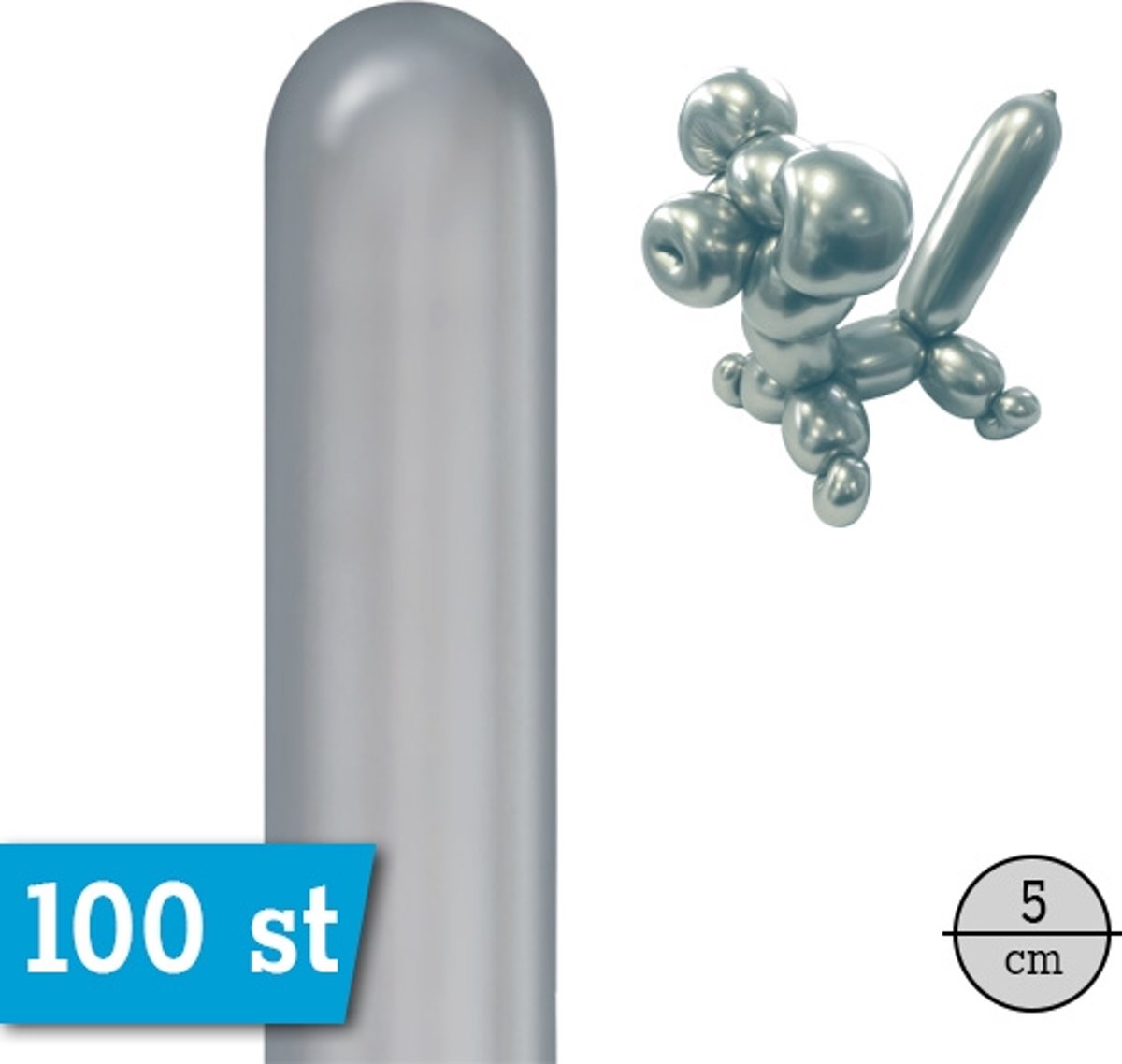 Modelleerballonnen 260Q Chrome Silver - 100stuks