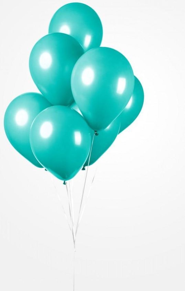 25 Ballonnen Turquoise , 30 cm ,100% biologisch afbreekbare Ballonnen,  Helium geschikt, Verjaardag, Feest, Voetbal