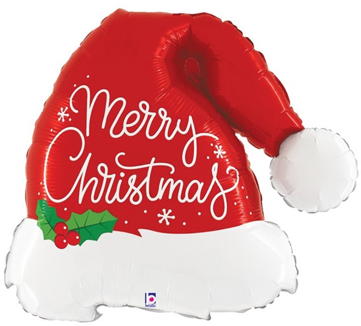Folieballon: Kerstmuts Merry Christmas (104cm)