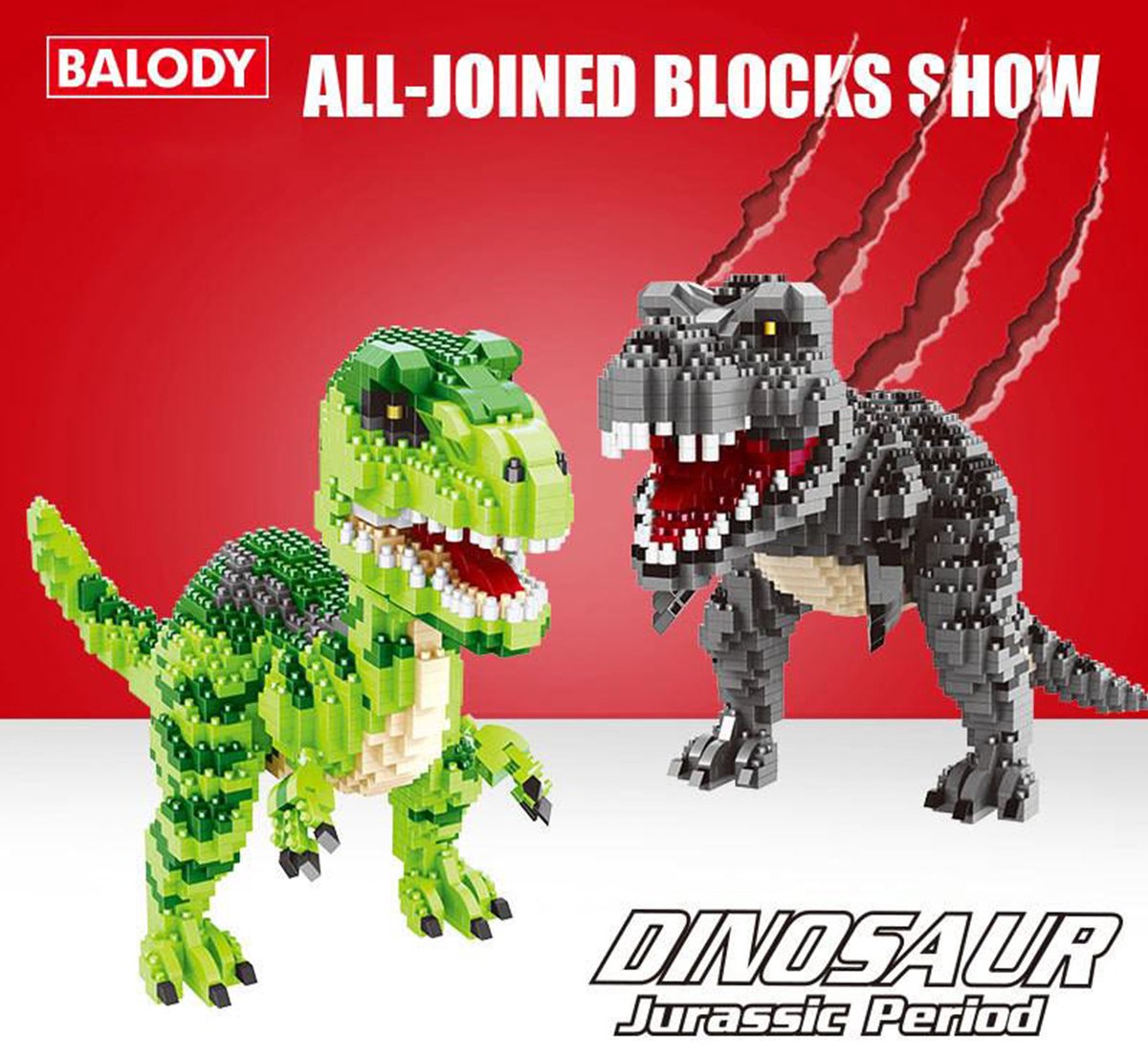 Balody Velociraptor - Nanoblocks - Miniblocks - Bouwset / 3D puzzel - 1457 bouwsteentjes - Dinosaurus - Jurassic Park