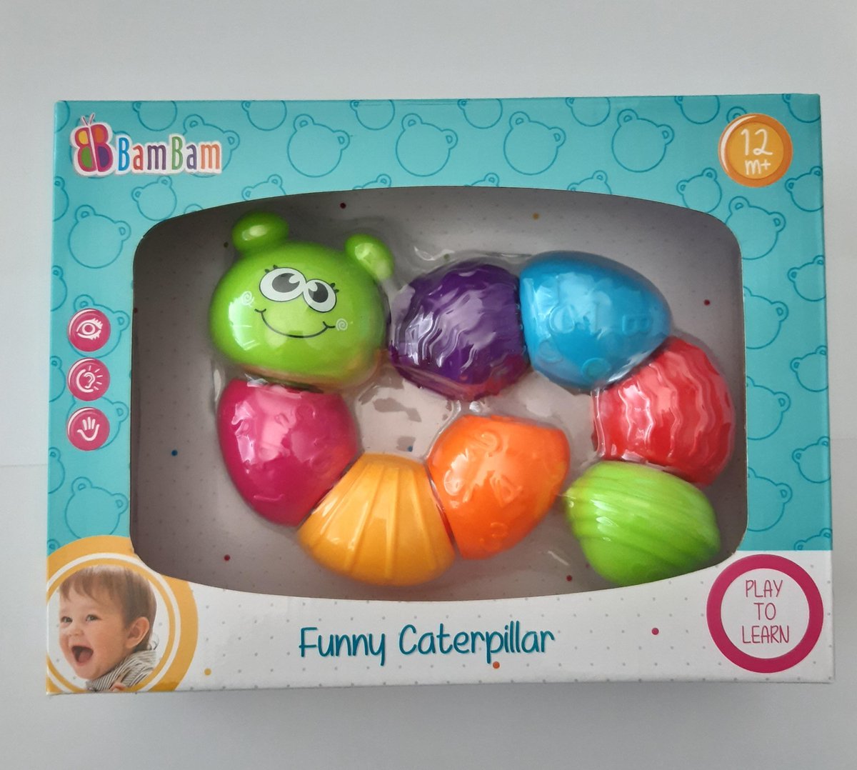 Bam Bam - Grappige en educatieve Rups met rammelaar