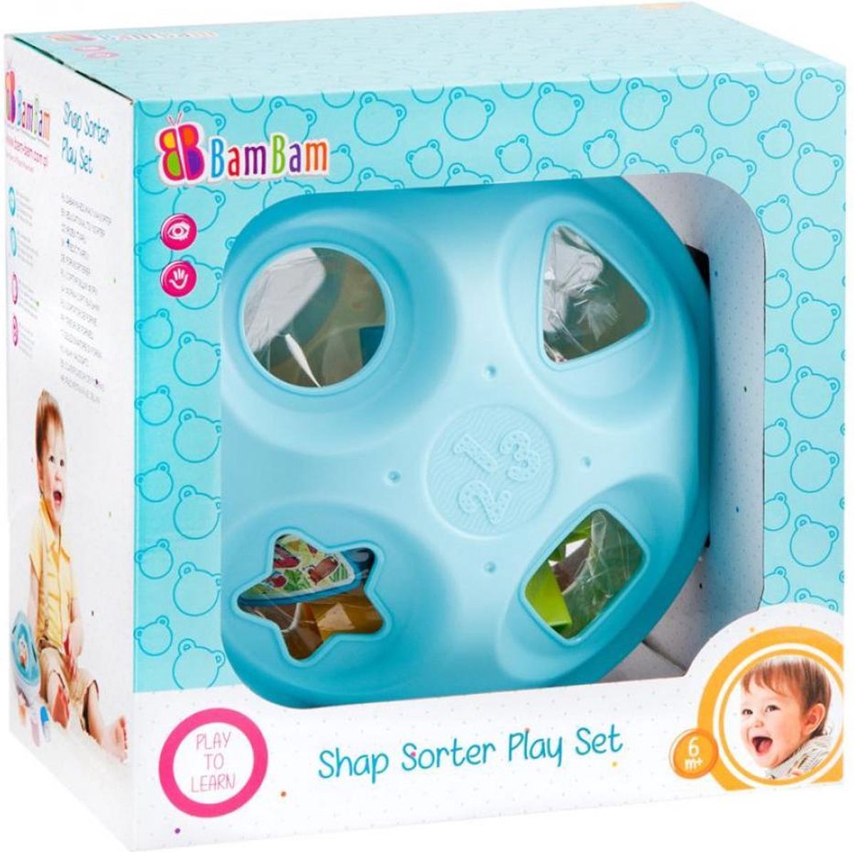 Bam Bam Educatief Speelgoed -   met 8 vormen - vanaf 6 maanden
