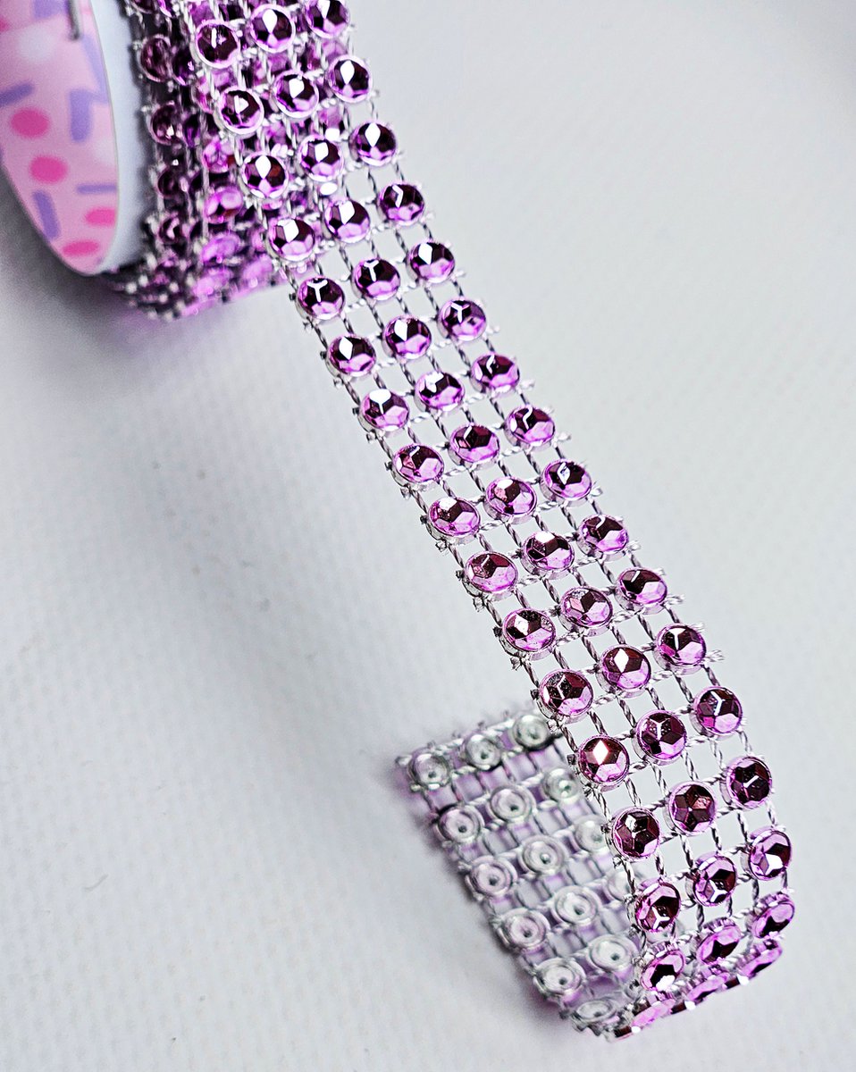 BamBella Glitter Lint steentjes 5 meter 15mm glitter glitters steen lintje versieren DIY knutselen meisjes craft art scrapbook