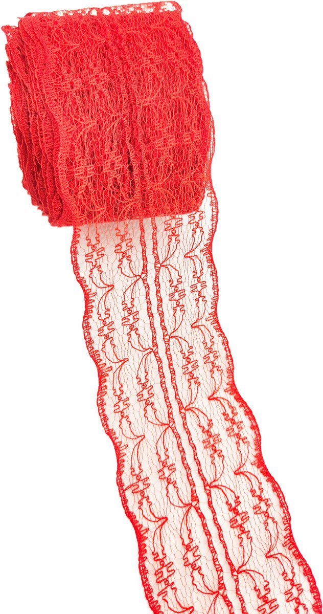 BamBella ® - 10 meter Kant lint band 4.5 cm breed Rood voor naaien afwerk