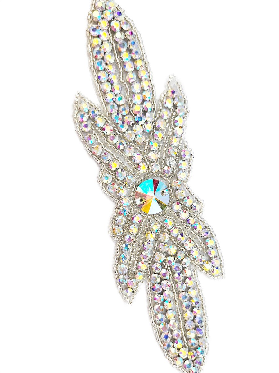 BamBella® - Grote Strass stenen applicatie - AB hotfix steentjes - patch wit glitter plaatje knutselen scrapbook