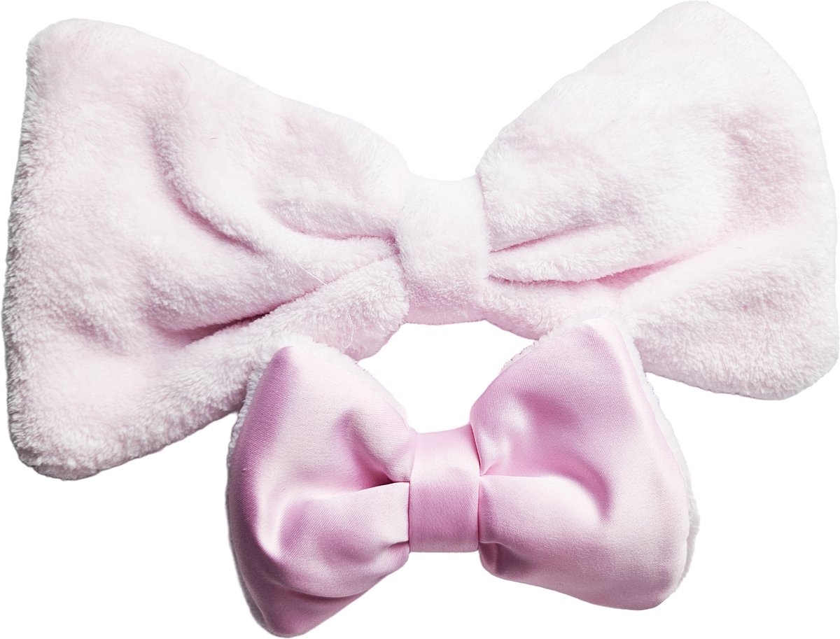 BamBella® - Roze strikken - groot - 2 stuks - knutselen decoratie meisjes babykamer