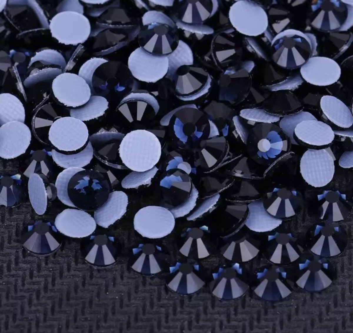 BamBella® - SS10 - Blauw zwart - Hotfix strass Steentjes - 1440 stuks - strass stenen glitters nail art kleding versieren