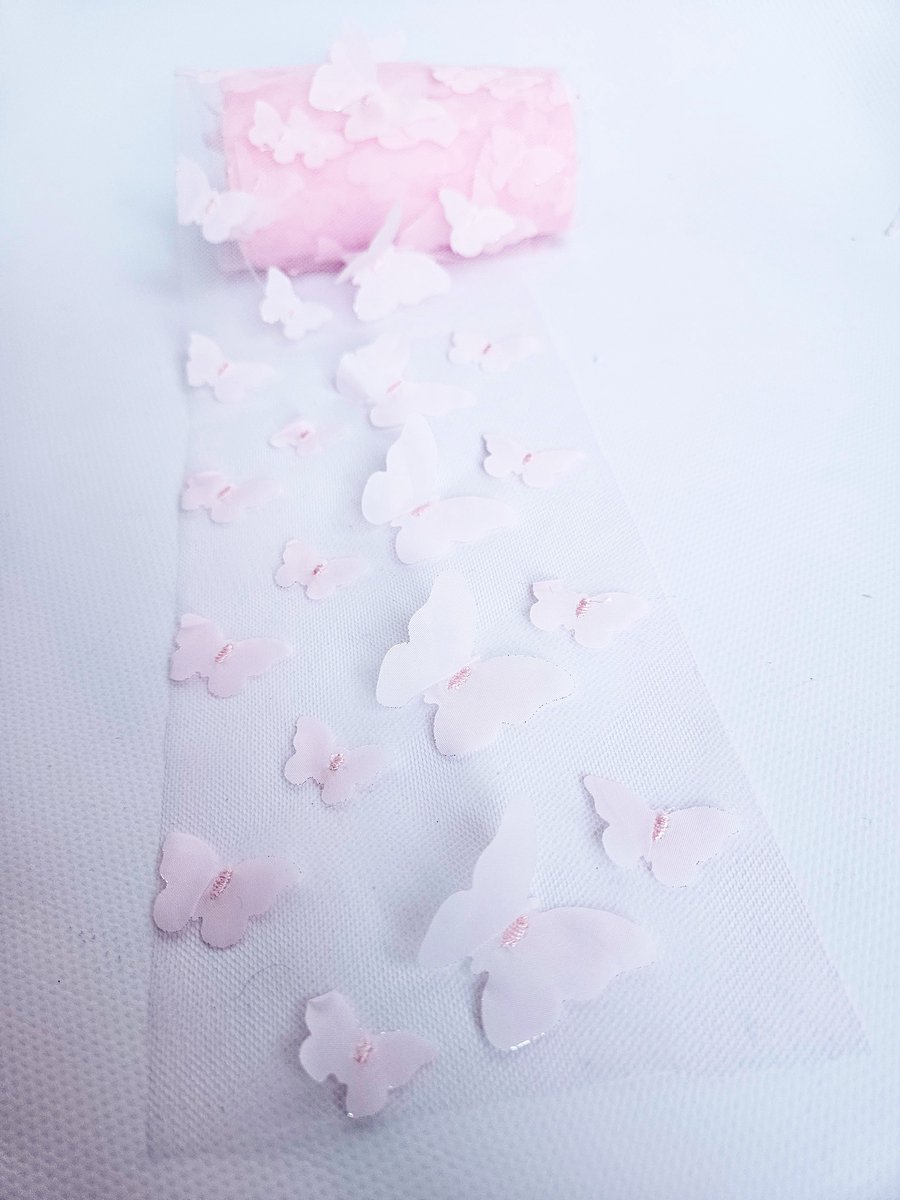 BamBella® - Stof vlinder - Hobby spullen - Decoratie stoffen roze knutselen meisjes tule tulle mesh