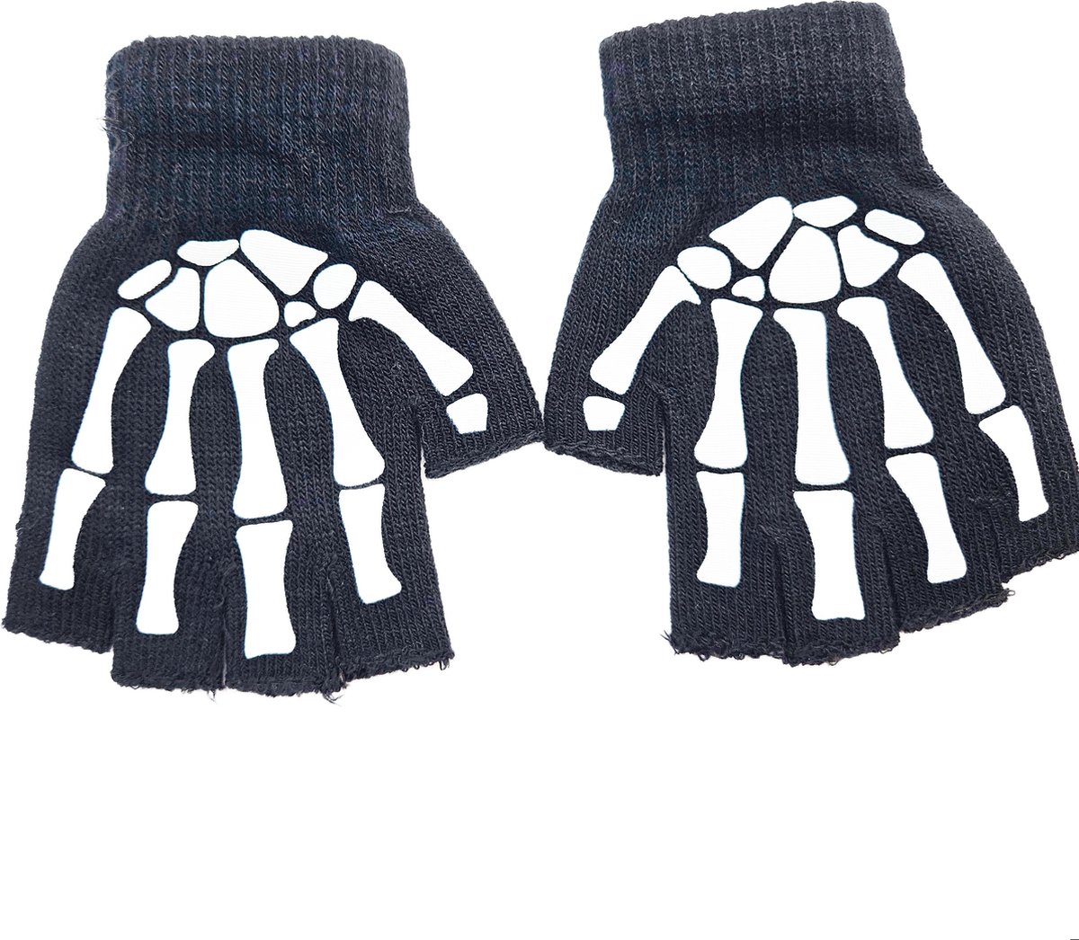 BamBella® Handschoenen winter Vingerloos skull print halloween skelet