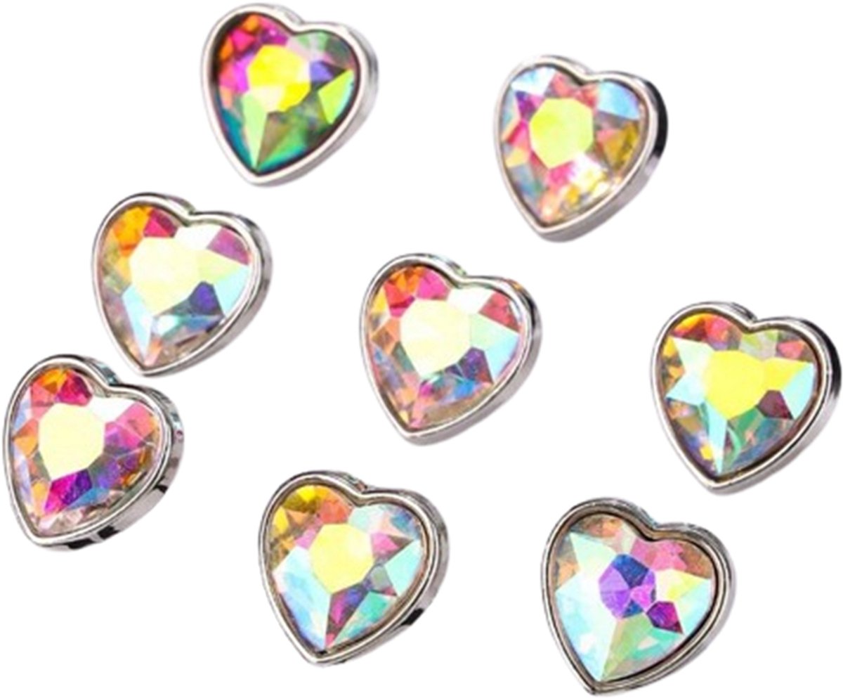  ® mix look kleine stenen  jes knoop - 8 stuks - kleding versieren steentjes DIY hobby knutselen Glitter