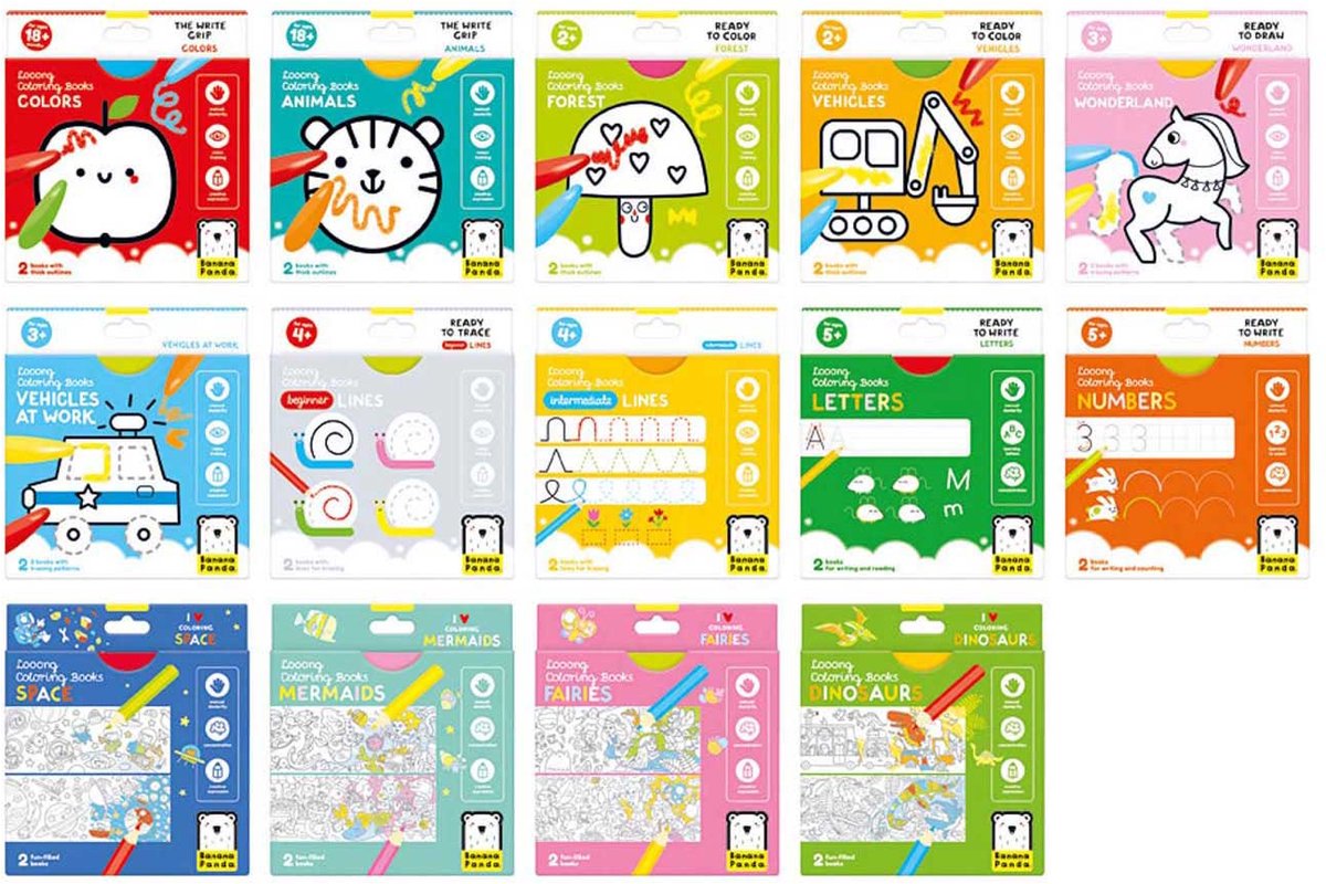 Banana Panda - Kleurboeken Assortiment, 56st.