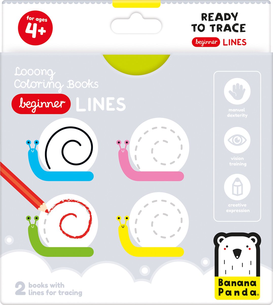 Banana Panda - Kleurboekje Klaar om Beginnerslijnen te Overtrekken
