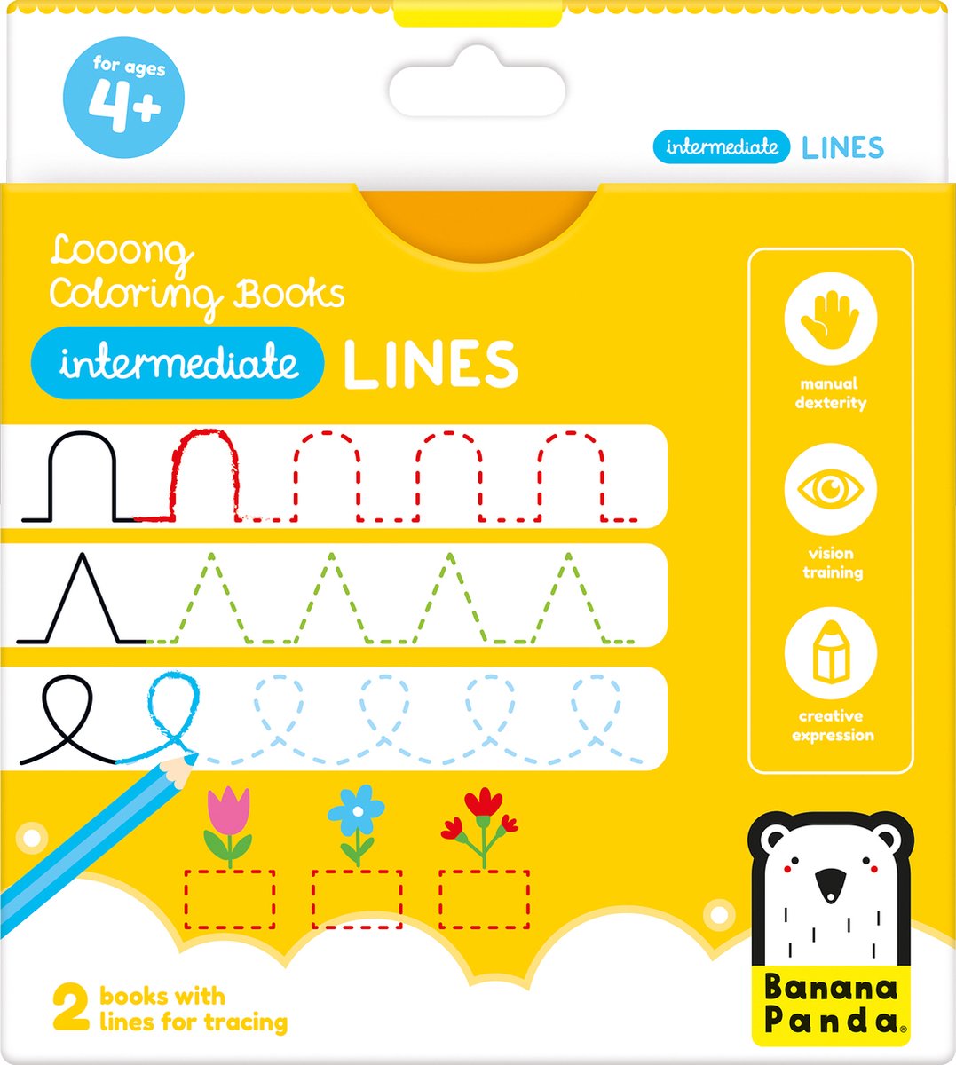 Banana Panda - Kleurboekje Klaar om Gevorderde Lijnen te Overtrekken